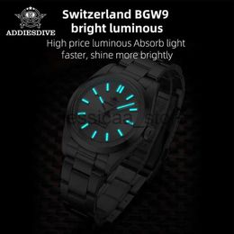 Autres montres ADDIESDIVE Montre-bracelet automatique pour hommes Sapphire Bubble Mirror Pot Cover Glass Luminous 10Bar Montres étanches Relgio Mecanico J240118