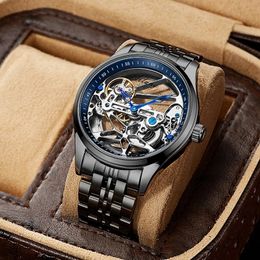 Otros relojes AILANG Fashion Skeleton Mechanical Watch Top Brand Luxury Men s Steampunk Transparente Hollow Automatic Relogio masculino 230703