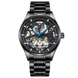 Andere horloges AILANG Transparant Mode Diamant Lichtgevend Tandwieluurwerk Royal Design Heren Topmerk Luxe Man Mechanisch Skeleton Polshorloge 230927