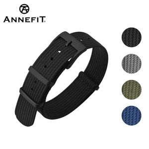 Andere horloges ANNEFIT Nylon horlogeband 18 mm 20 mm 22 mm armband Militaire horlogeband Zwarte gesp Ballistische stoffen band vervanging J240222