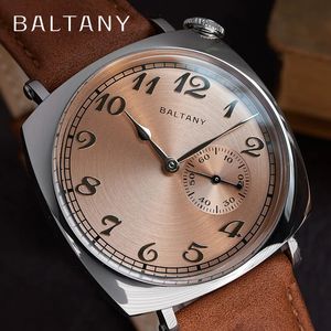 Autres montres Baltany 1921 Hommage Montre-bracelet Seagull ST1701 Sub seconde 34MM Vintage Square Acier inoxydable Hommes 231117