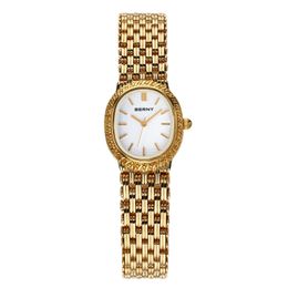 Andere horloges BERNY Gouden Dameshorloge Kleine wijzerplaat Dames Gouden Horloge Armband Waterdicht Quartz Horloge Compact Stijlvol Luxe Dameshorloge 231118