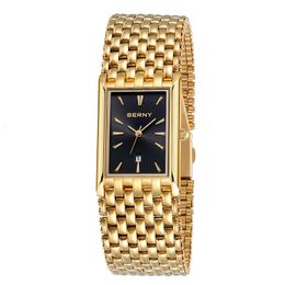 Autres Montres BERNY MIYOTA Montre À Quartz Hommes Marque De Luxe Montre Homme Résistant À L'eau Horloge Carrée En Acier Inoxydable Golden Man 2023 230703