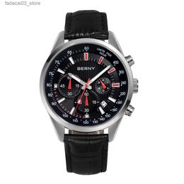 Autres montres Berny Quartz Men's Compteur de vitesse de conduite ES Tableau de bord de voiture Cadran Sport Poignet Mode Mâle Étanche Q240118