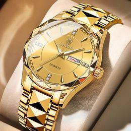Andere Horloges Binbond Business Gouden Horloge Voor Mannen Luxe Originele Waterdicht Roestvrij Staal Gouden Mannelijke Horloges Relogio Masculino 230609
