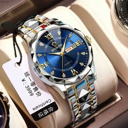 Autres montres Binbond Top Brand Luxury Fashion Watch Mens étanche Semaine de la semaine Date d'horloge Sports Watch Mens Quartz Watch Reno Masculino B2521L240403