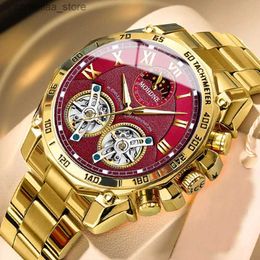Overige horloges BINBONG Topmerk Luxe es voor Heren Creatieve Mode Roestvrij staal Quartz Klok Man Casual Zakelijk Polsen B4833 Y240316