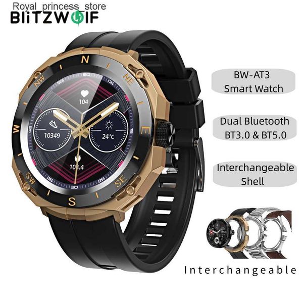 Autres montres BlitzWolf BW-AT3 Écran haute définition 390 * 390px avec double moniteur Bluetooth de fréquence cardiaque et de pression artérielle SpO2 intelligent Q240301