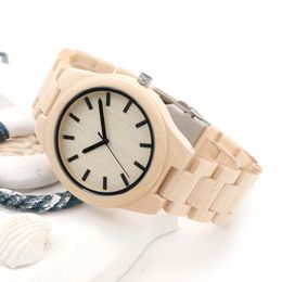 Andere horloges Bobo Bird Wood Watch voor mannen White Maple Miyota 2035 Quartz Movement Polshorwatch Relogio Masculino Mens Drop 230816