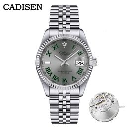 Andere horloges Cadisen 38 mm Men's Automatic Mechanical Watch Luxury AR Sapphire Glass Waterbestendig roestvrij staal Miyota 8215 Reloj HOMBRE 230621
