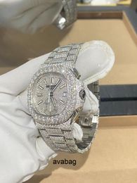 Otros relojes CASHJIN Icedout Watch Hip Hop Custom Men Full Iced Out VVS Diamond Moissanit Marca de lujo Reloj esqueleto LZOR