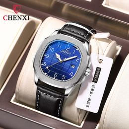 Otros relojes Chenxi 8213 Marca Reloj de cuero de negocios de gama alta Reloj de cuarzo luminoso impermeable para hombres 230615