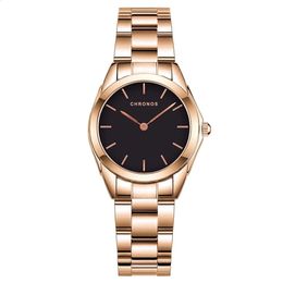 Andere horloges CHRONOS Dameshorloge Japan Quartz Horloges van hoge kwaliteit Dames Roestvrij staal Dameshorloge Klok Drop 231118