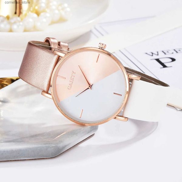 Autres montres Vêtements Accessoires Lumière Luxe Géométrique Couture Style Dames À La Mode Simple Style Quartz Poignet Reloj Mujer Y240316