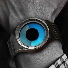 Autres montres Creative Quartz Watch Mens Top Fashion Brand Léisure Band Mesh en acier inoxydable Unisexe Watch Mens and Womens Giftl240403