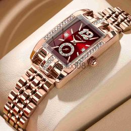 Autres montres CRRJU femmes montres de luxe strass mode élégante montre-bracelet montre à quartz pour fille dames horloge Relogio Feminino J230728