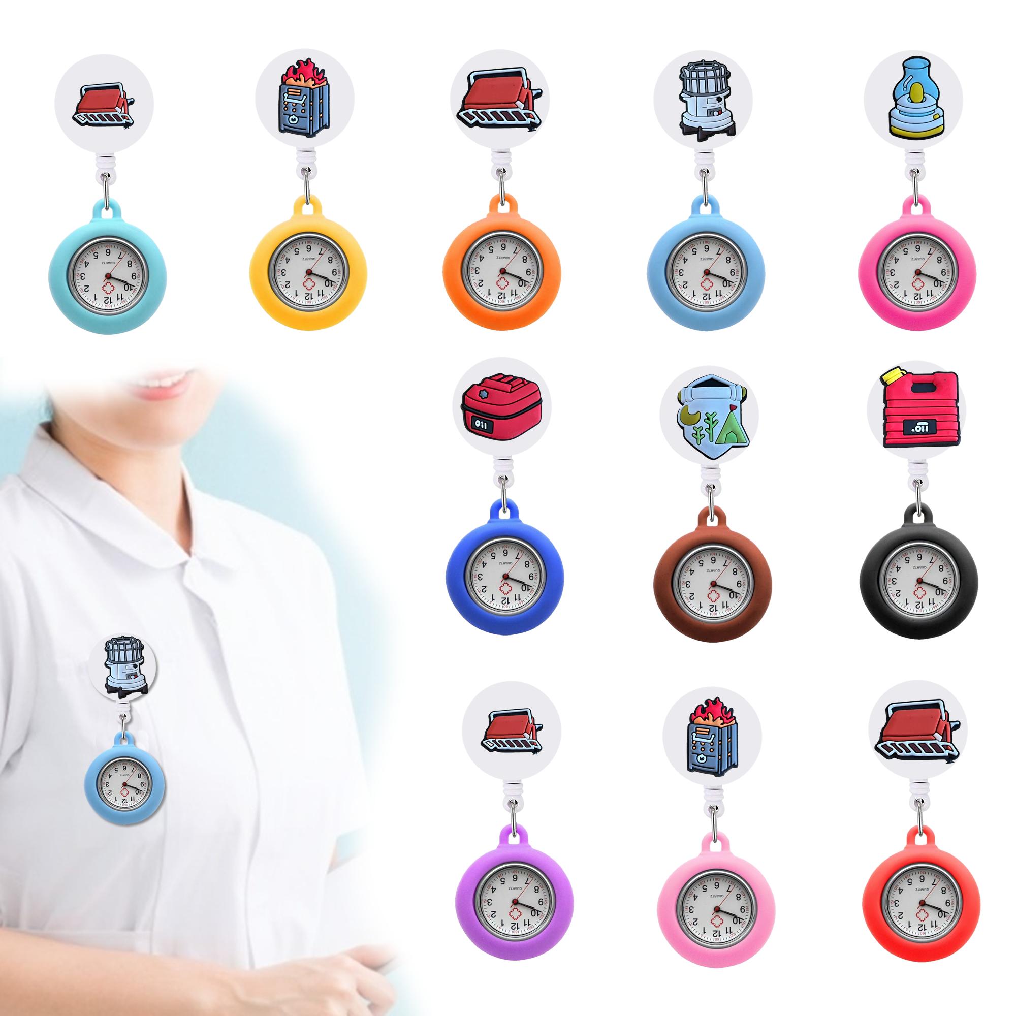 Andere Uhren tägliche Notwendigkeiten Clip-Taschenmuster-Design Krankenschwester Uhr mit zweiter Hand einblättern für Schülergeschenke Clip-on Hanging Osreh
