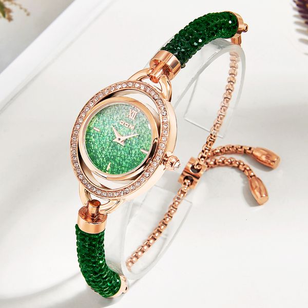 Otros relojes Dom Green Bracelet Watch Ladies Steel Band Women's Relogio Relogio Feminino Montre Femme 230811