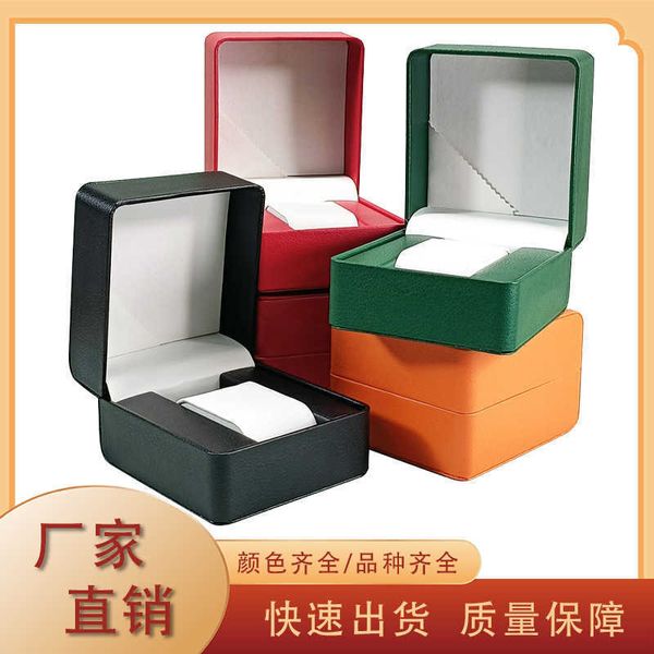 Autres montres Boîte de montre Dongguan Boîte de montre en cuir complète arrondie Oreiller en forme de I Montre haut de gamme Boîte en cuir Boîte de montre J240104