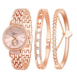 Otros relojes Fashion Explosive Simple Ladies Quartz Watch Microset Bracelet Set Reloj de 230811