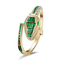Autres montres Mode Classique Marque de luxe Couleur Pierre précieuse Tête de serpent Femmes Horloge Bracelet Montre Dames Poignet 231207