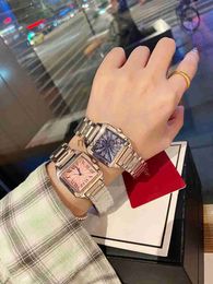 Otros relojes Moda Marca completa Relojes de pulsera Mujer Damas Chica Popular Estilo cuadrado Banda de metal de acero de lujo Reloj de tanque de cuarzo CA 89 J230606