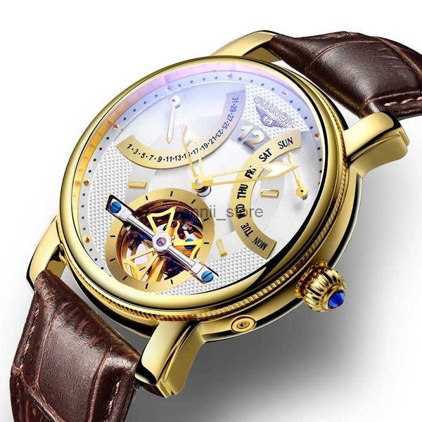 Otros relojes Guanqin New Tourbillon Mechanical Luxury Watch for Men Calendar Week Muestra Wating Wating Watches Watchl231220 Watchl231220