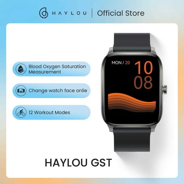 Otros relojes HAYLOU GST Reloj inteligente Hombres Mujeres Reloj Oxígeno en sangre Monitor de ritmo cardíaco durante el sueño 12 Modelos deportivos Cara de reloj personalizada Versión global 240125