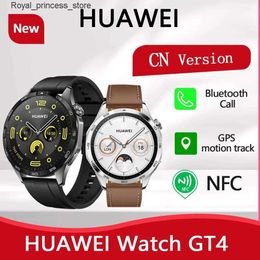 Andere horloges Huawei Originele intelligente GT4 Bluetooth -oproep Intelligente heren 466 * 466 AMOLED SCHERM 5ATM Waterdicht met GPS NFC Sport Edition Q240301