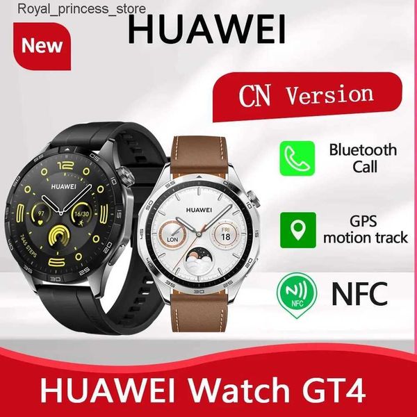 Autres montres Huawei Original Intelligent GT4 Bluetooth Appel Intelligent Mens 466 * 466 Écran AMOLED 5ATM étanche avec GPS NFC Sport Edition Q240301