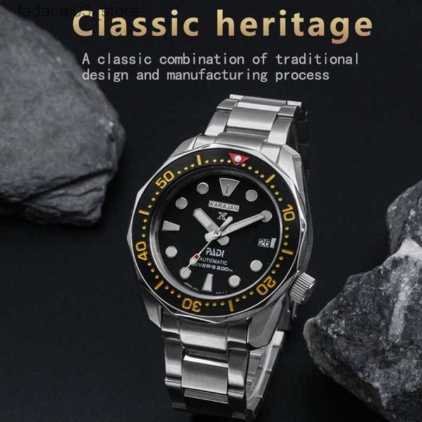 Autres montres Karajan véritable verre saphir lumineux bracelet en acier inoxydable plongée avec NH35 automatique ment hommes 200m eau Q240118