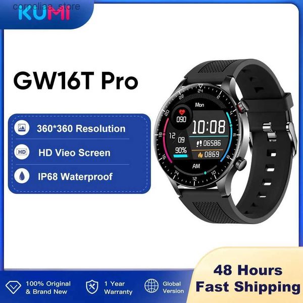 Autres montres KUMI GW16T Pro Écran tactile complet Hommes es Moniteur de fréquence cardiaque intelligent IP68 Femme étanche Smart Y240316