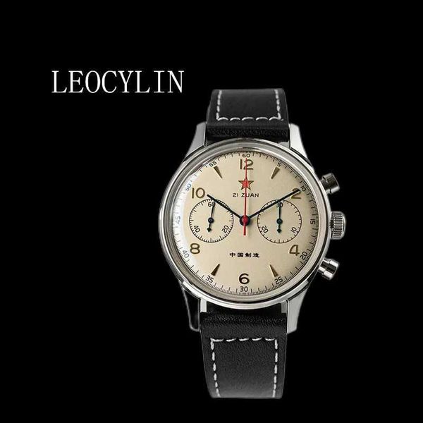 Otros relojes LEOCYLIN China Aviación Cronógrafo Cuarzo 1963 Vintage 21 Zuan Piloto Impermeable Lona Moda Único Militar Masculino