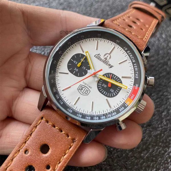 Autres montres Marque de luxe Top Time Series Chronographe 41MM Mode Business Multifonction Rétro Ceinture Quartz Montre-bracelet pour hommes