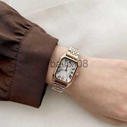 Andere Horloges Luxe Eenvoudige Temperament Retro Romeinse Schaal Wijzerplaat Horloges Vrouwen Roestvrij Staal Brelet Quartz Horloges Dames Montre Femme J230728