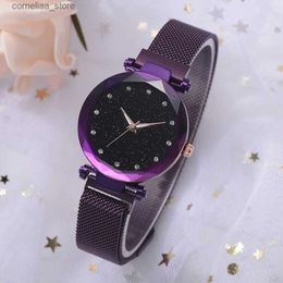 Andere horloges Luxe dames es Dames Magnetisch Sterrenhemel Damesmode Diamant Quartz Polshorloges reloj mujer zegarek damski Y240316