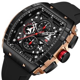 Autres montres Montre à quartz de sport de mode pour hommes pour hommes de luxe Top marque étanche montres-bracelets en silicone noir Relogio Masculino 231122