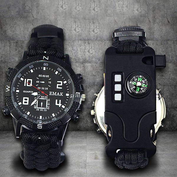 Otros relojes para hombres Deportes al aire libre Cuerda táctica Multifunción Camping EDC Supervivencia Pulsera Equipo de seguridad Herramientas Reloj 230625