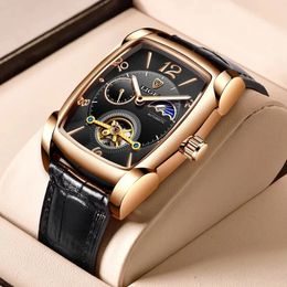 Autres montres Hommes Montre Automatique Montre Mécanique pour Hommes Business Sport Montre-Bracelet Lumineux Étanche Ceinture En Cuir Horloge Mâle 231123