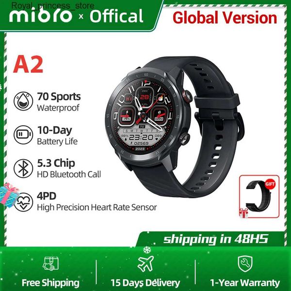 Otros relojes Mibro A2 Edición global inteligente Oxígeno en sangre y monitor de frecuencia cardíaca 5ATM Moda impermeable Bluetooth Deportes Hombres Inteligente Q240301