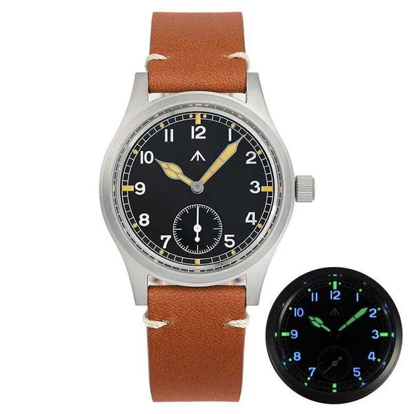 Autres montres Militado 36mm Montre militaire Japon VK61 Quartz Verre Saphir Rétro sur site Cadran noir Super Bright 100 mètres Montre de sport pour hommes J240326