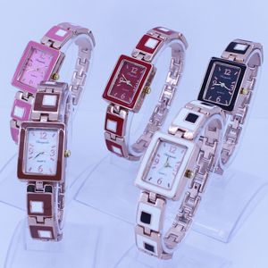 Autres montres Couleurs mixtes Fashion Fashion Square Rose Gold Lady Femmes Watch Watch Watchs Watchs Strap en alliage Robe Bracelet Wristwatch Watch 230811