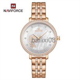 Otros relojes NAVIFORCE Reloj de oro rosa Relojes de mujer Relojes Brelet de acero creativo para mujer Reloj impermeable para mujer Relogio Feminino J0728