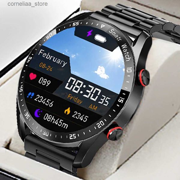 Autres montres Nouveau 2023 ECG + PPG Smart Bluetooth Appel Lecteur de musique Homme Sports Étanche Luxe Smart pour Android iOS Y240316