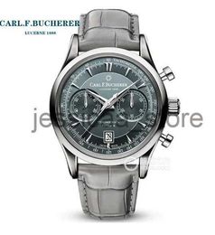 Otros relojes New Carl F. Bucherer Watch Marley Dragon Flyback Cronograph Grey Blue Dial Top Strap Store Quartz Men's Watch Luxury Watch J231221