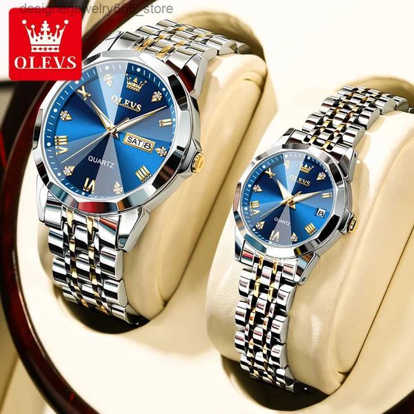 Otros relojes OLEVS Pareja es para amantes Top Marca Reloj de cuarzo de lujo Muñeca impermeable Moda Casual Damas Pareja Amor Q231204