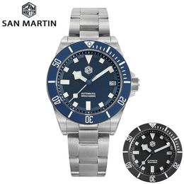 Andere horloges San Martin SN0121G Diving Watch Luxe NH35 Automatische bewegingsmachines 316L Sapphire Glass Ceramic Bezel polshorloge 230816