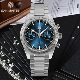 Autres montres San Martin Vintage Chronographe de luxe Mens es BGW-9 Saphir Cristal Seagull ST1901 ment Plongée Mécanique Poignet