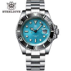 Other Watches SD1953 Turquoise Dial Stainless Steel NH35 Watch Steeldive 41mm STEELDIVE Brand Sapphire Glass Men Diver Watches reloj hombreHKD2306928