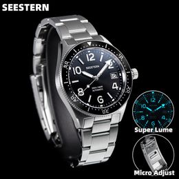 Autres montres SEESTERN Diver Men Watch Montres-bracelets mécaniques automatiques Mouvement NH35 Lunette en céramique 20Bar Verre saphir étanche Lume S434 230804